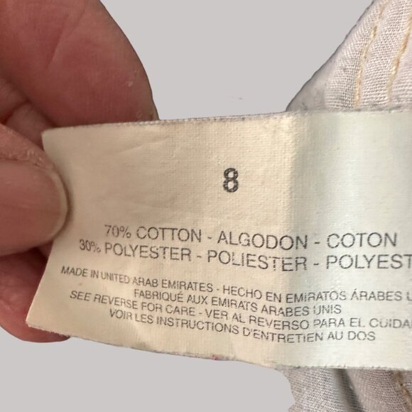 Y2K Gloria Vanderbilt Distressed Denim Skirt With Floral Patchwork & Frayed Hem - Picture 12 of 12